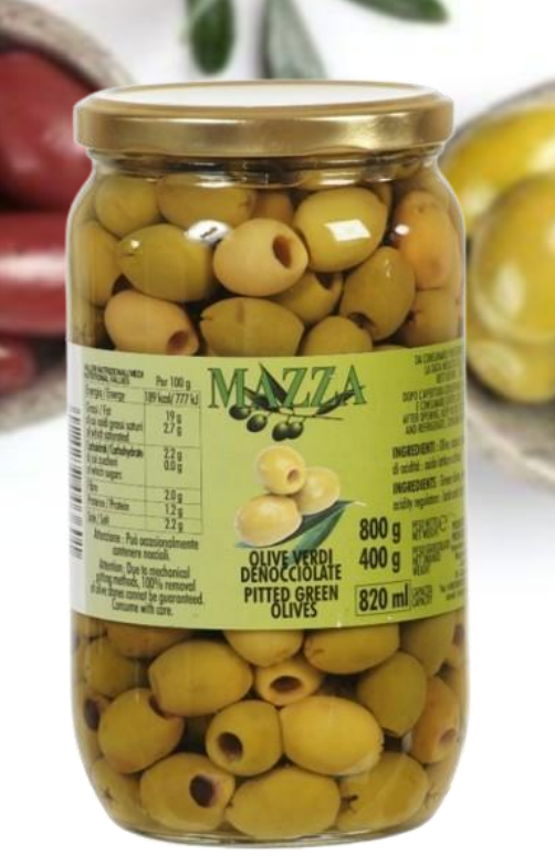 Mazza Green Olives Pitted 720Ml